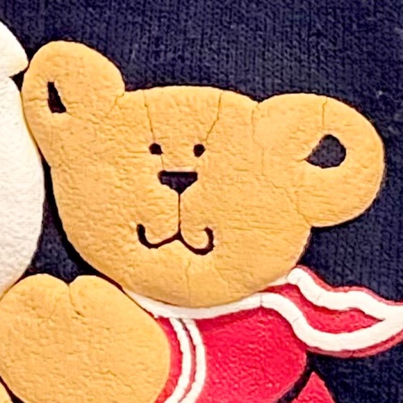 Vintage 90's Collared Sweatshirt Teddy Bear Anchor Sz M - Picture 4 of 9